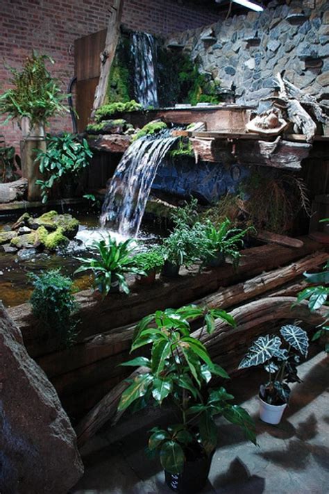 Beautiful Backyard Waterfall Ideas Indoor Pond, Indoor Water Garden ...