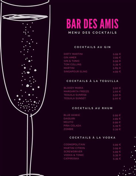 Modèles de cartes des cocktails gratuits | Canva