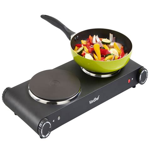 VonShef Hot Plate 2500W Double Electric Cooker Hob Table Top Portable ...