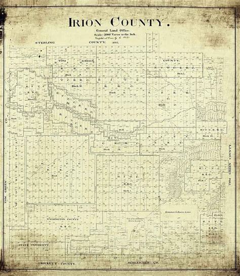 1893 Farm Line Map of Irion County Texas | Etsy in 2022 | Map tube ...