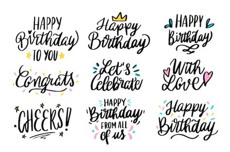 Free Vector | Happy Birthday greetings lettering