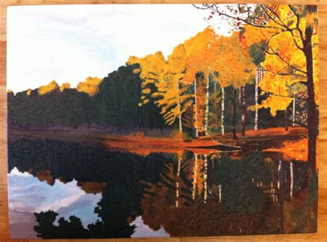 Lake reflection. One of my first paintings | Lake reflection, Painting, Art