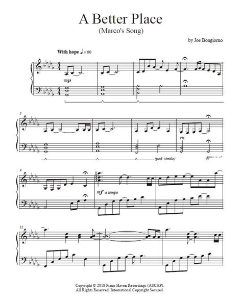 A Better Place - Sheet Music PDF Download - Joe Bongiorno - Shigeru ...