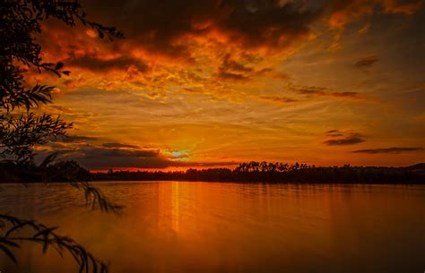 Sunset, horizon, sky, river, HD wallpaper | Peakpx