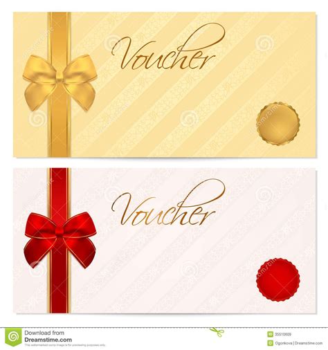 Voucher, Gift certificate, Coupon template. Bow | Coupon template, Free ...