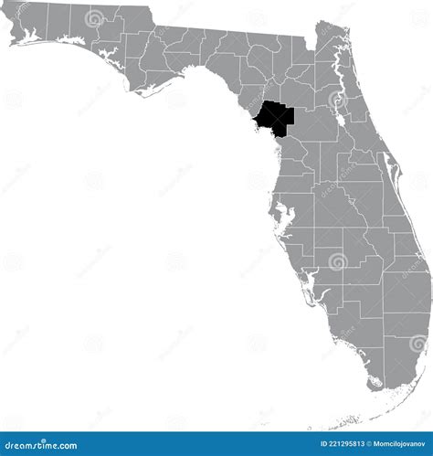 Location Map of the Levy County of Florida, USA Stock Vector ...