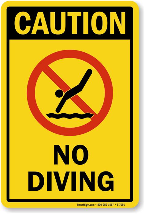 No Diving Signs | Diving Rules Signs