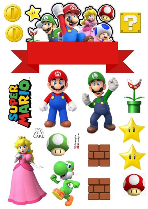 Mario Bros Birthday Party Ideas, Diy Cake Topper Birthday, Super Mario ...