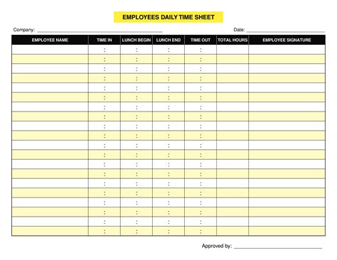 Printable Employee Task List Template