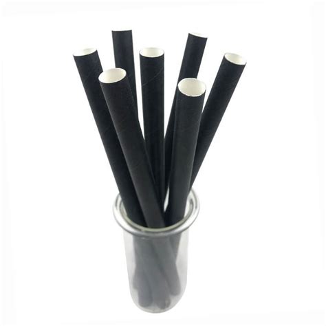 7.75'' Black Giant Paper Straws | Eco March