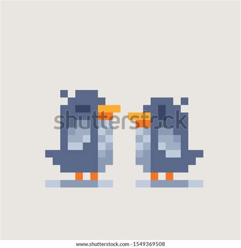 Two Birds Isolated Pixel Art Vector Stock Vector (Royalty Free ...