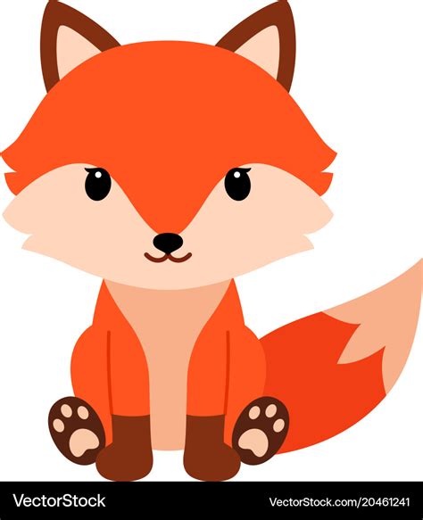 Cute cartoon fox in modern simple flat style Vector Image