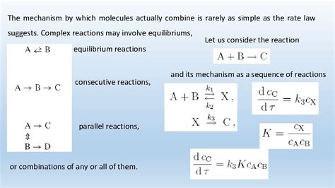 Reaction mechanisms Elementary reactions molecularity reaction ...