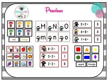 Ninja Themed Math & Literacy Activities by Teach Play with Mrs J