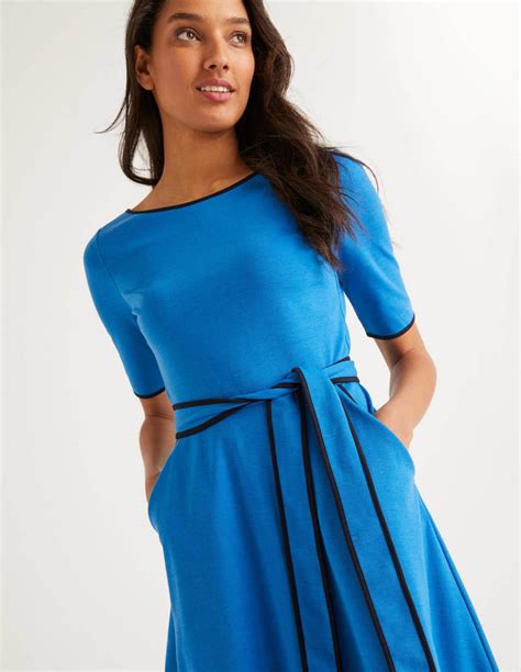 Ruby Ponte Midi Dress Bold Blue | Boden Womens Fit & Flare Dresses ...