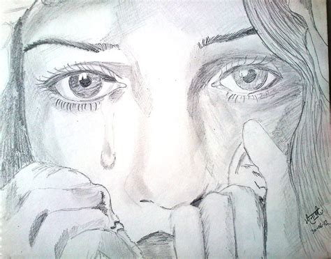 Pencil Sketch Of Crying Eyes | DesiPainters.com