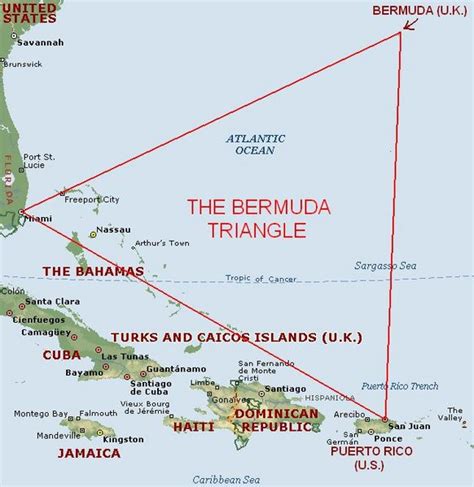 Bermuda Triangle Map, Area and Location | Bermuda Triangle History in ...