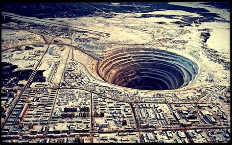 The Mir mine, also called the Mirny mine, is a former open pit diamond ...