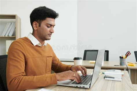 Indian Businessman Working on Laptop Stock Photo - Image of copyspace ...