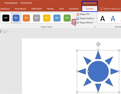 Shape Styles in PowerPoint 2016 for Windows