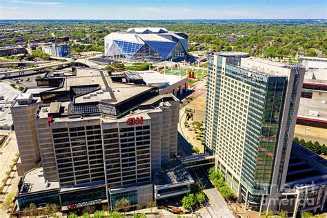 CNN Center Aerial View - Atlanta GA Photograph by The Photourist - Pixels