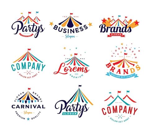 Premium Vector | Collection set of event tent logo design illustrations ...