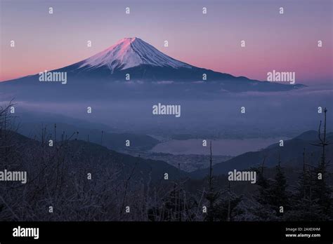 Mt. Fuji over Lake Kawaguchi Stock Photo - Alamy