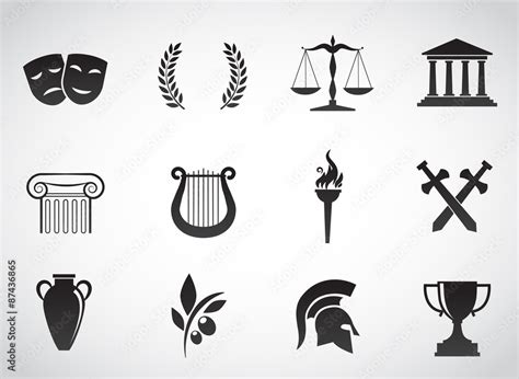 Greek, ancient icon set. Vector art. Stock-Vektorgrafik | Adobe Stock