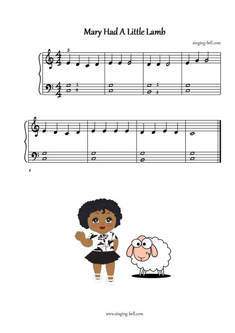 Mary Had a Little Lamb Piano Sheet Music - Free PDF to Print