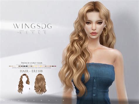 The Sims Resource - WINGS-ER1108-French curly hair