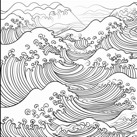 Ocean Waves Coloring Pages