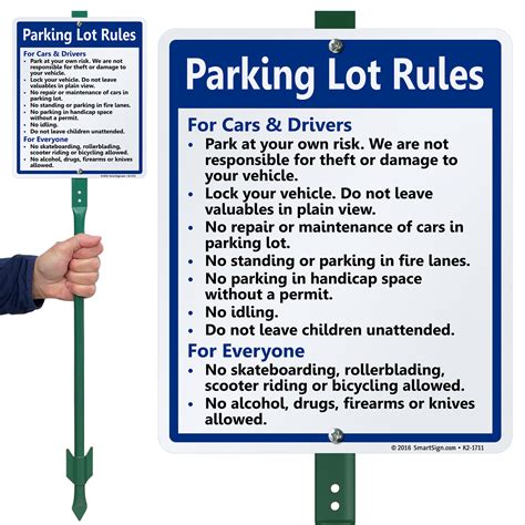 Parking Lot Rules Signs - Courtesy Parking Rules Signs