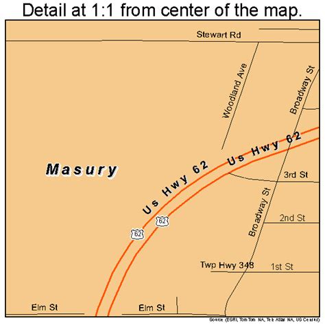 Masury Ohio Street Map 3948272