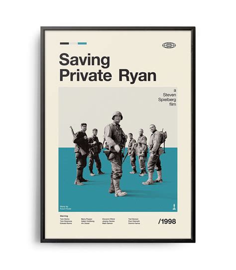 Mid-century modern Saving Private Ryan movie poster - Weekend Poster