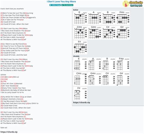 Chord: I Don't Love You Any More - The Quireboys - tab, song lyric ...
