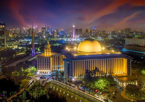 Istiqlal Mosque During Night Time · Free Stock Photo