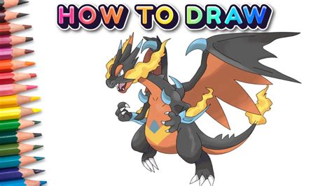 How to draw Mega Charizard X and Y | Charizard Z pokemon drawing ...