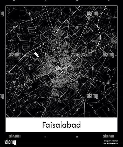 Minimal city map of Faisalabad (PakistanMinimal city map of Faisalabad ...