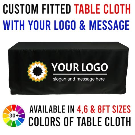 Custom Logo Tablecloth Personalized Fitted Table Cloth With - Etsy