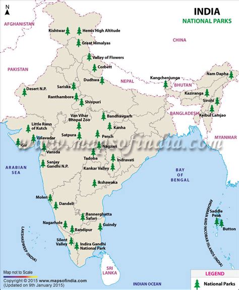 Locate National Parks In India Map | Islands With Names