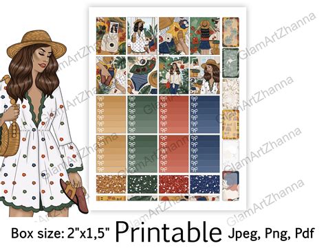 African American Natural Printable Stickers 2"x1,5" By GlamArtZhanna ...