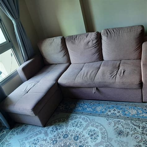 PULL OUT SOFA WITH STORAGE, Furniture & Home Living, Furniture, Sofas ...