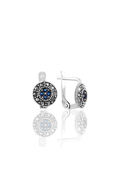 September Birthstone Earrings for Women Sapphire Round - Etsy