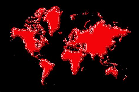 World Map Red Photograph by Andrew Fare