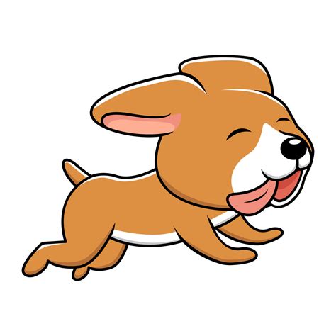 Cute little dog running vector cartoon illustration 12885462 Vector Art ...