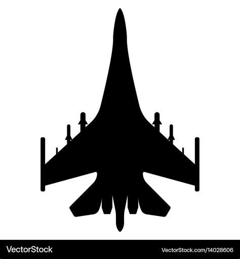 Fighter aircraft silhouette military equipment Vector Image