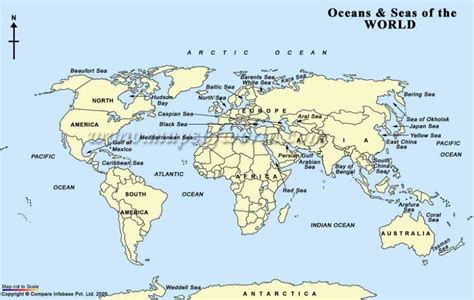 Map Of The World And Seas - HolidayMapQ.com