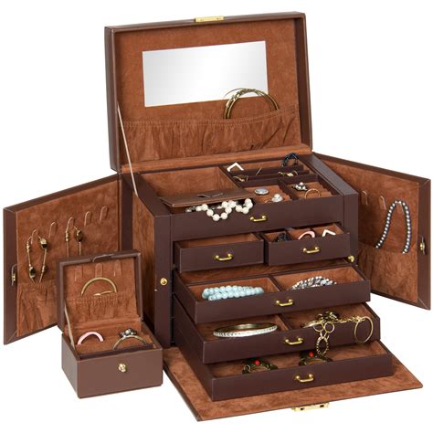 BCP Leather Jewelry Box w/ Velvet Interior 816586025968 | eBay