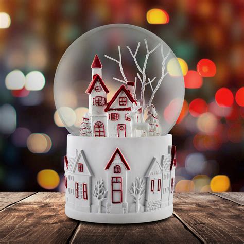 120 MM Christmas Village Musical Snow Globe - San Francisco Music Box ...