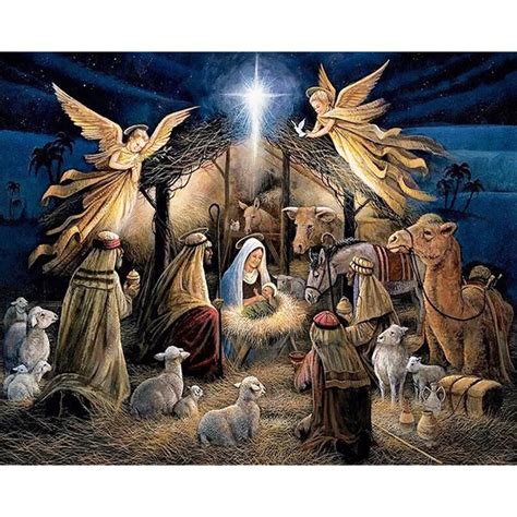 Christmas day Jesus is born picture 3D diy diamond painting cross ...